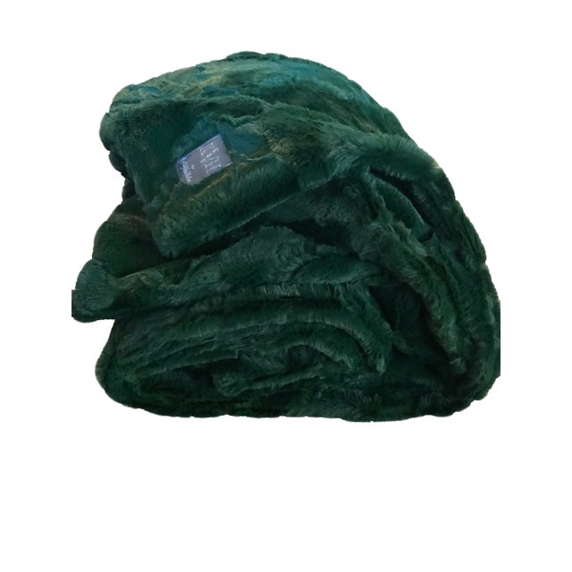 Forest Green Faux Fur Minky Throw Chairish