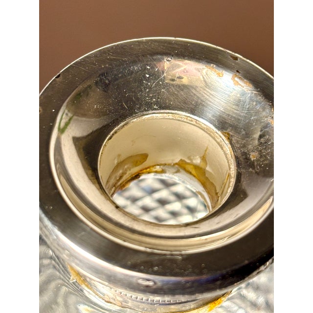 Pointed Diamond Crystal Carafe with Silver Neck from Baccarat For Sale - Image 15 of 18