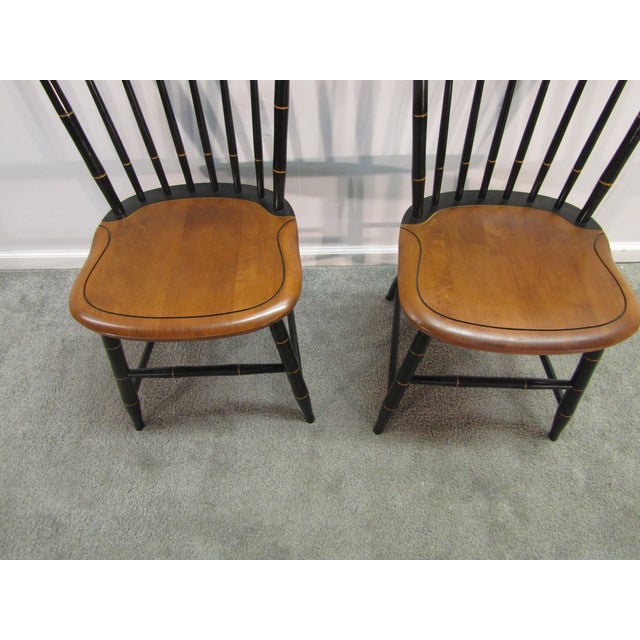 Hitchcock Hitchcock Pair of Maple Paint Decorated Chairs For Sale - Image 4 of 6