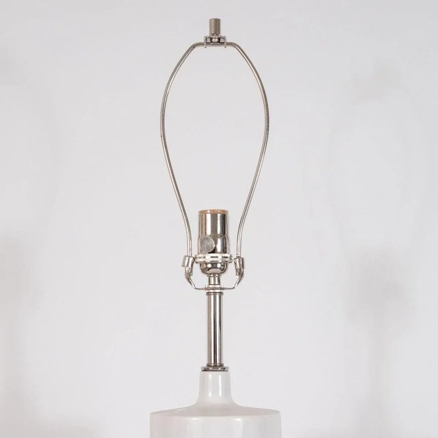 Ceramic "turned" Ceramic Table Lamps - A Pair For Sale - Image 7 of 8