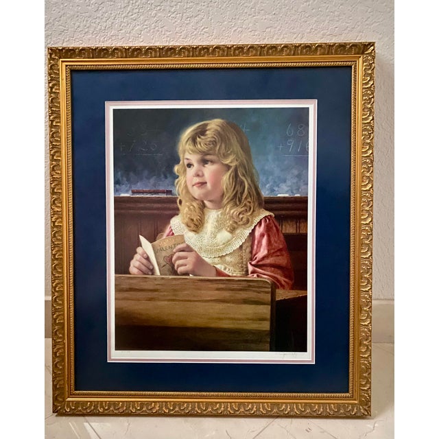 Vintage Jim Daly Signed & Numbered Limited Edition Americana Print “Secret Admirer” Exquisitely Framed and Double Matted Excellent Condition. For Sale - Image 15 of 18