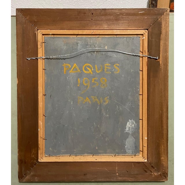 Mid 20th Century Roger Mühl, Roger Muhl Fauvist Still Life Cactus Ecole de Paris French Oil Painting Paques, 1958 For Sale - Image 5 of 14