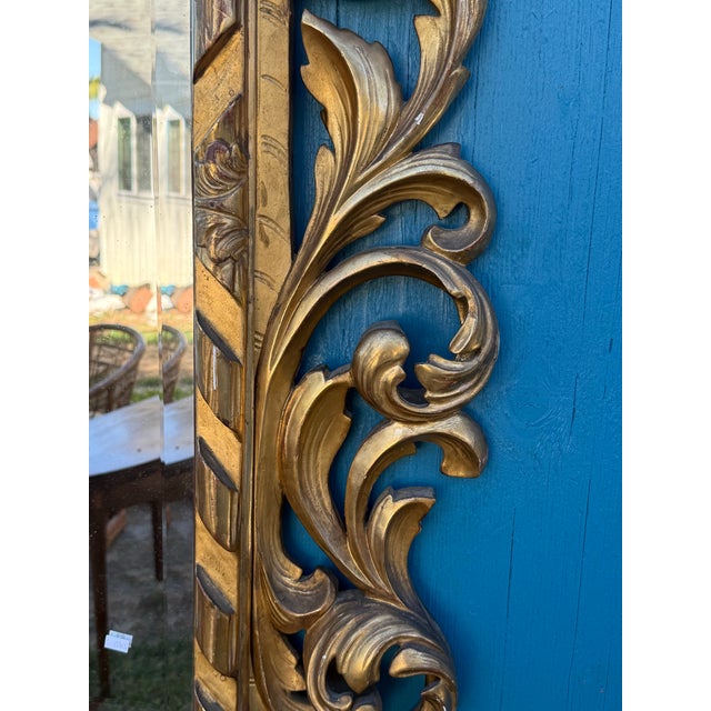 Gold Early 19th Century Large Italian Florentine Gilt Wood Mirror For Sale - Image 8 of 9