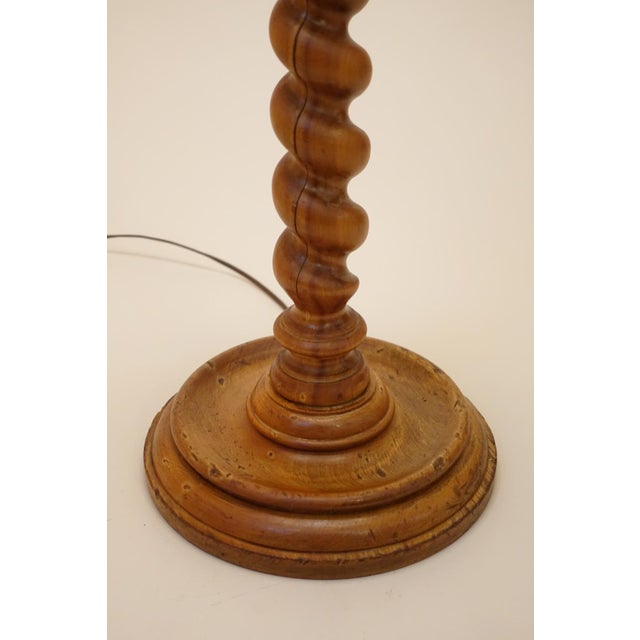 Wood 1930s Neo Classic Empire Regency Cherry Ash Carved Barley Twist Floor Lamp For Sale - Image 7 of 13