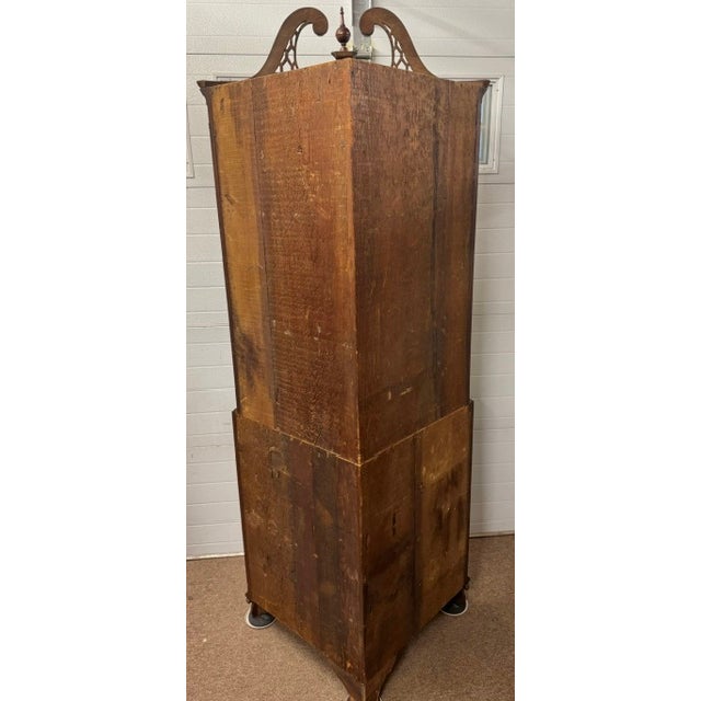 Brown Early 20th Century Mahogany Chippendale Style Bench Made 2 Part Corner Cupboard For Sale - Image 8 of 9