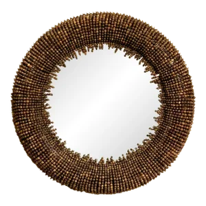 Curry & Co. Organic Modern Buri Bead Pasay Round Wall Mirror