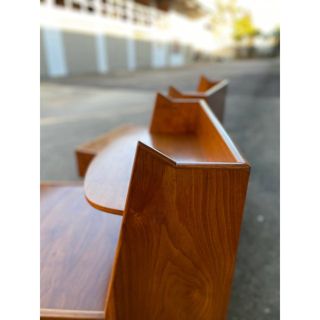 Mid 20th Century Mid Century Modern Pair of Two-Tier Nightstands With Double Drawers | Kipp Stewart for Drexel For Sale - Image 5 of 12