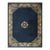 1920s Navy Solid Medallion Antique Chinese Peking Rug Knotted Wool 10' X 12' 7" For Sale