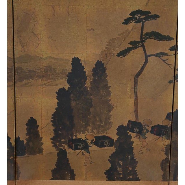 Wood Vintage Japanese Folding Screen For Sale - Image 7 of 17