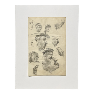 A Striking, 1930s Composite Sketch, Figure Study (Faces and Profiles) by Noted Chicago Modern Artist, Harold Haydon