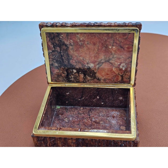 Metal Art Deco Marble Box, 1920s For Sale - Image 7 of 8