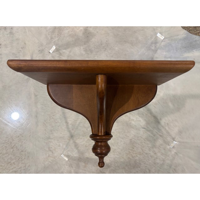 Vintage Colonial Revival Solid Wood Wall Shelf With Turned Finial For Sale - Image 10 of 10