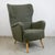 Green Mid-Century Grey-Green Bouclé Wingback Armchair, Austria, 1950s For Sale - Image 8 of 11