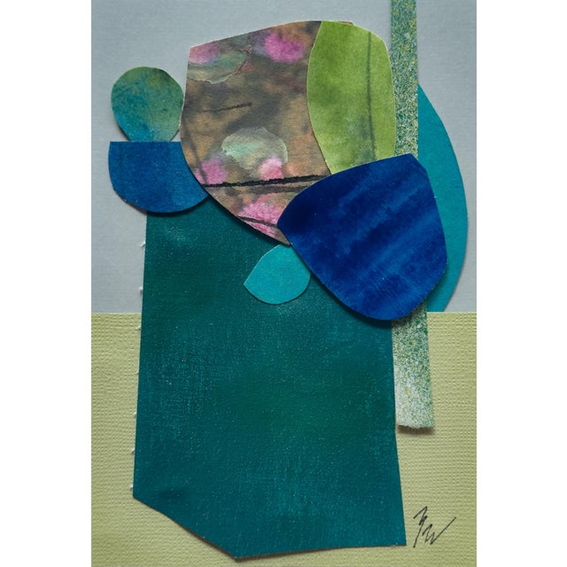 Abstract "Petal 2" Original Mixed-Media Collage on Paper by Zac Woodiel For Sale - Image 3 of 10