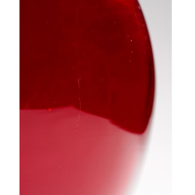 Glass Sculptural Ruby Red Glass Calabasse Vases by Wilhelm Braun-Feldweg for Hirschberg, 1950s, Set of 2 For Sale - Image 7 of 10