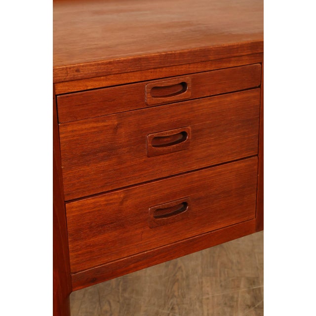 Danish Modern Teak Executive Writing Desk For Sale - Image 14 of 18
