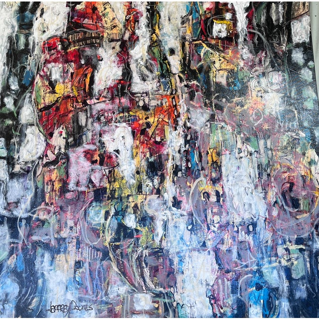 Abstract Obsession 19--Abstract Painting on Stretched Canvas, 48"x48"x 1.5"- For Sale - Image 3 of 4