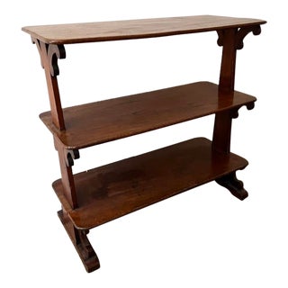 19th Century English Double Sided Walnut Library Shelf For Sale