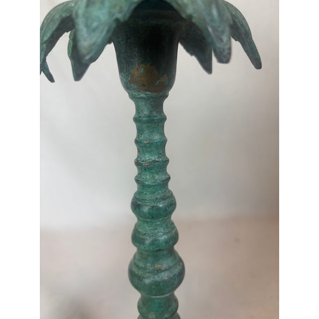 Metal Late 20th Century Palm Tree Form Candle Sticks- a Pair For Sale - Image 7 of 7