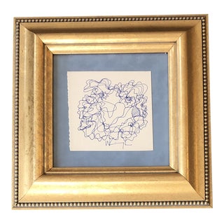Original Contemporary Small Wayne Cunningham Abstract Ink Drawing Framed For Sale
