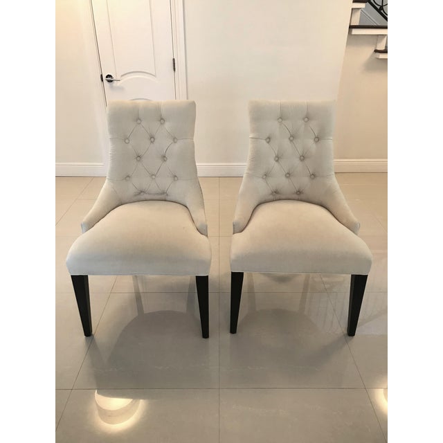 Restoration Hardware Martine Tufted Dining Chairs a Pair Chairish