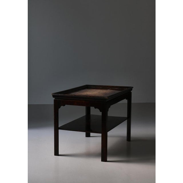 1930s Danish Art Deco Side Table in Stained Birch & Ceramic Tiles, 1937 For Sale - Image 5 of 14