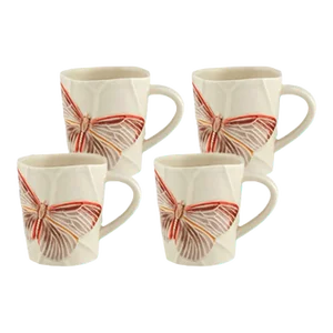 Bordallo Pinheiro Cloudy Butterflies By Claudia Schiffer Mugs, Set of 4