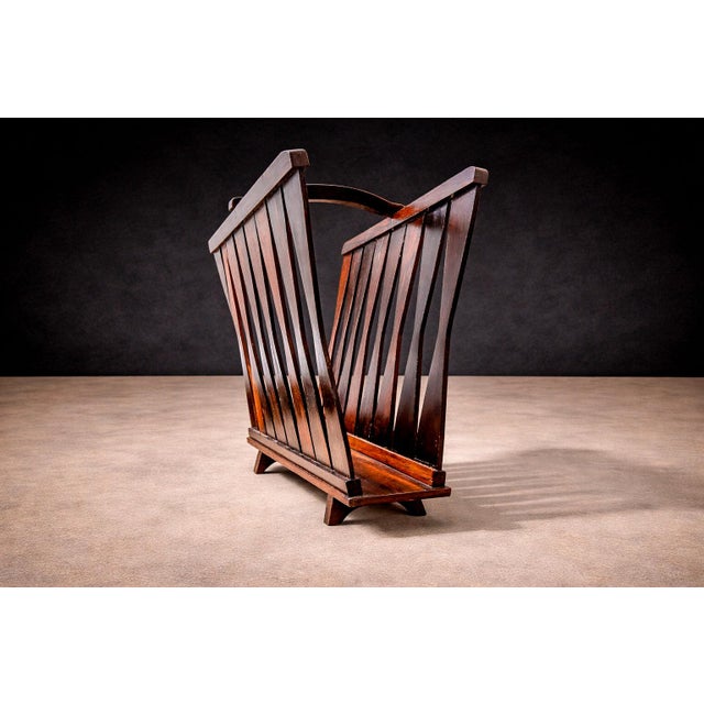 Mid-Century Modern Brazilian Modern Magazine Rack in Rosewood, Unknown, 1960s For Sale - Image 3 of 11
