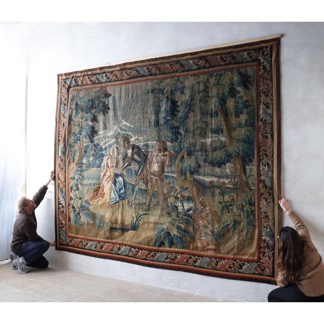 Large Antique Verdure Tapestry with Nature and Lush Greenery, 1600s For Sale - Image 12 of 12