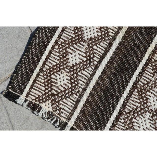 Textile Vintage Primitive Rug Hand Woven Cotton Anatolian Kilim Rug - 3'8" X 5'6" For Sale - Image 7 of 10