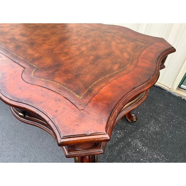 Hooker 'Seven Seas Collection' Leather Inlay Executive Office Writing Desk For Sale - Image 6 of 12