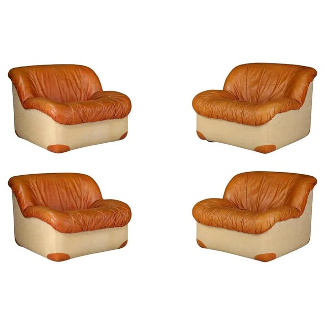 Mid-Century Modern Lounge Chairs in Patinated Cognac Leather attributed to Guido Faleschini, 1960 For Sale - Image 13 of 13