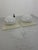 Set of 2 large Space Age ceiling lamps, 1970s Featuring large white methacrylate globes mounted on square plastic bases....