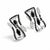 Mid-Century Modern Mid 20th Century 14k White Gold Black Diamond Leaf Huggie Earrings Estate, Pair For Sale - Image 3 of 4