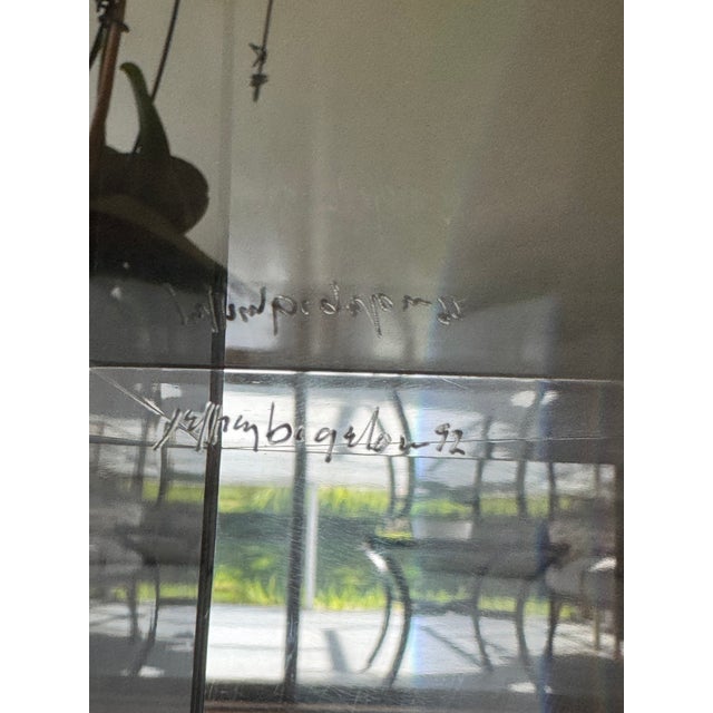 Signed Jeffrey Bigelow Lucite & Bronze Coffee Table, C. 1992 For Sale - Image 9 of 12