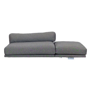 Blu Dot Sunday Armless Modern Sofa With Large Ottoman For Sale
