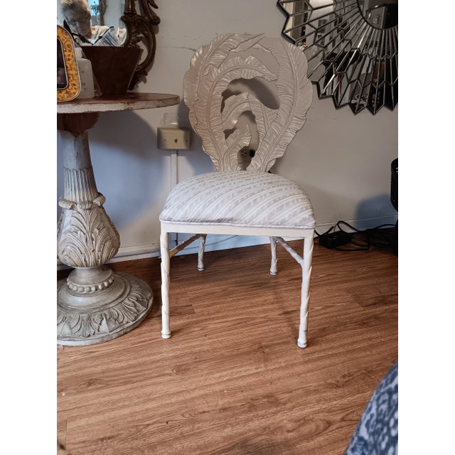 Contemporary Mid 20th Century Iron Palm Beach RegencyRegency Upholstered Seat Chair For Sale - Image 3 of 10