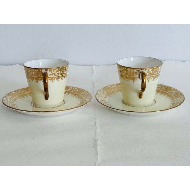 1920s Vintage 1920s Jones McDuffee & Stratton Demitasse Cup & Saucers, a Pair For Sale - Image 5 of 10