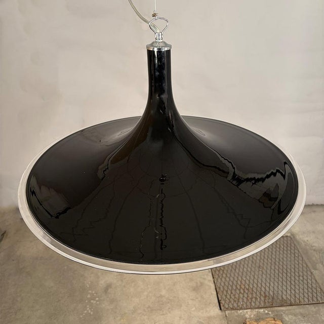 Black Italian Pendant Light by Mariana Iskra for Ribes Studio For Sale - Image 8 of 9