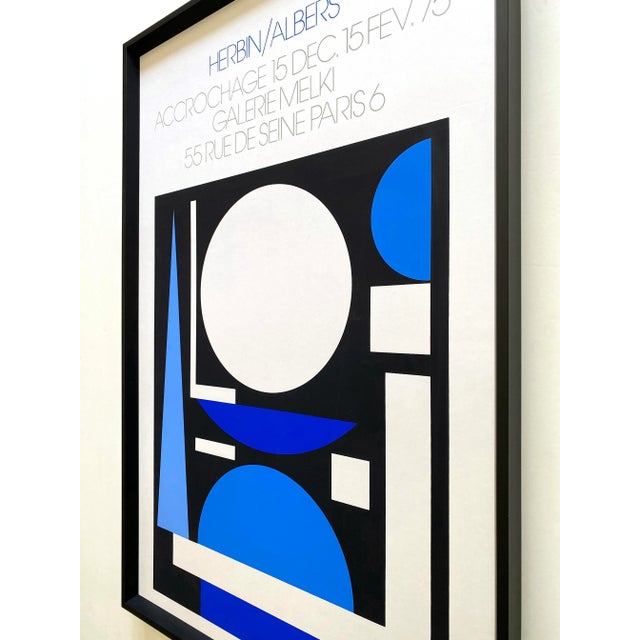 Auguste Herbin Vintage 1975 Mid Century Modernist Fine Art Silkscreen Print Framed Paris Exhibition Poster For Sale - Image 11 of 13