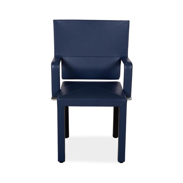 Arcadia Arcona Chairs in Blue Leather from B&B Italia / C&B Italia, Set of 8 For Sale - Image 15 of 15