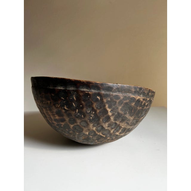 Mid 20th Century Vintage African Wooden Milk Bowl No1 For Sale - Image 5 of 7