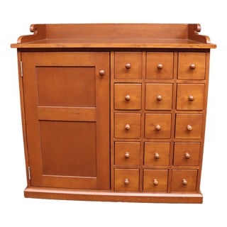 Bench-Made Solid Cherry Apothecary Cabinet For Sale