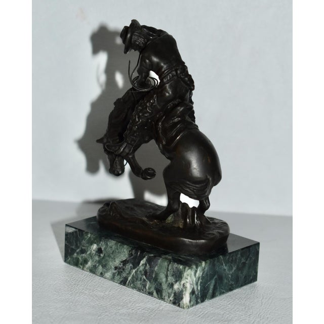 Miniature Frederic Remington Rattlesnake Bronze Sculpture Green Marble Base Mini For Sale - Image 18 of 18