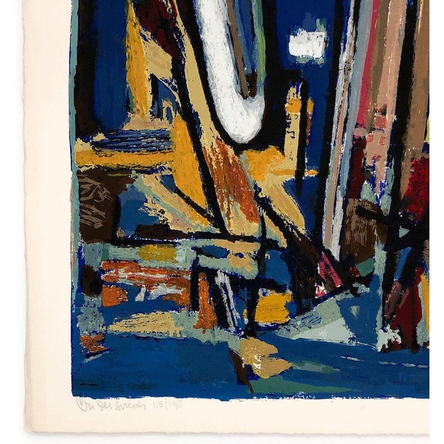 Abstract Marcel Janco Cri Des Sirenes (From Ten Painters on War and Peace), Hand Signed Lithograph, 1978 For Sale - Image 3 of 3