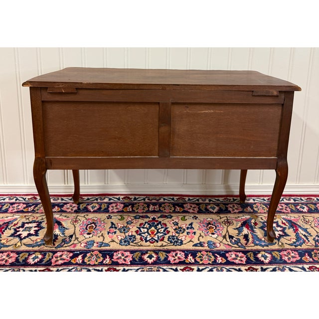 Antique French Chest of Drawers Console Serpentine Carved Walnut Louis XV c.1920 For Sale - Image 18 of 18