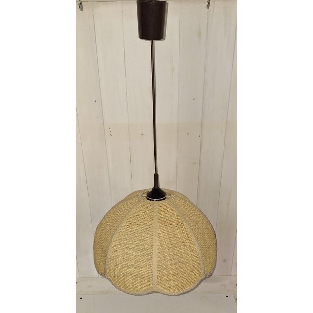 Vintage Ceiling Lamp with Wicker Shade from Zicoli Limbach, 1980s For Sale - Image 4 of 8