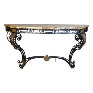 Large Wrought Iron Console Table, 1940s For Sale