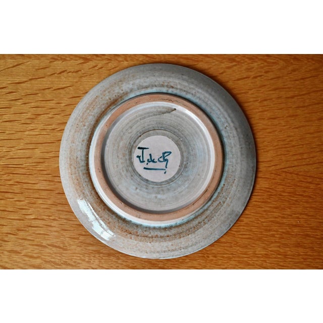 1970s French Decorative Fish Plate in Glazed Stoneware and Ceramic by Jacques De Chateneuil Dit Massard, Vallauris, 1970s For Sale - Image 5 of 7