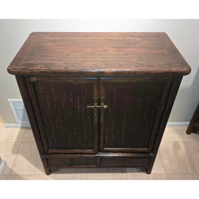 Chinese Lacquered Cabinet Armoire For Sale - Image 9 of 9